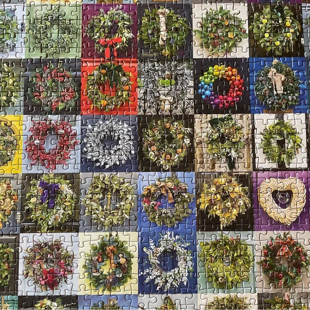 Galison Handmade Wreaths 1000 piece Puzzle 2/$12